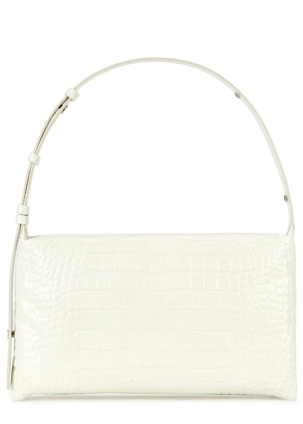 Puffin off-white leather shoulder bag