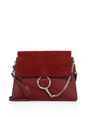 - Medium Faye Leather & Suede Bag