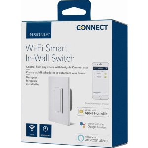 Insignia™ - Wi-Fi Smart In-Wall Light Switch - White
