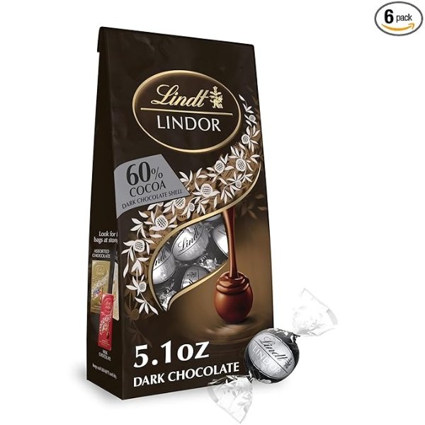 Lindor 60%黑巧克力松露 5.1oz 6包