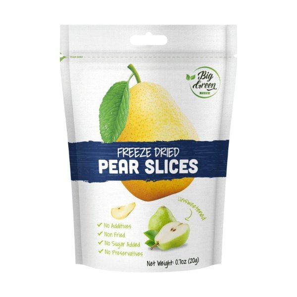 BIG GREEN Freeze Dried Pear Slices 20g
