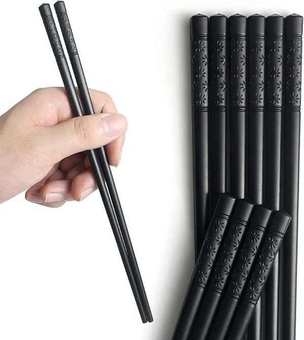 YFWOOD 5 Pairs Fiberglass Chopsticks