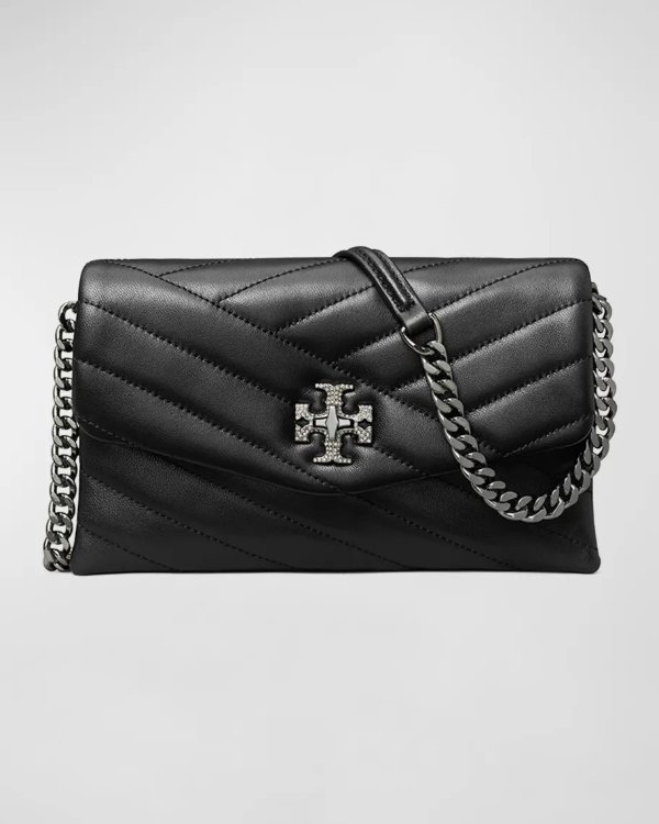 Kira Quilted Leather Wallet on Chain