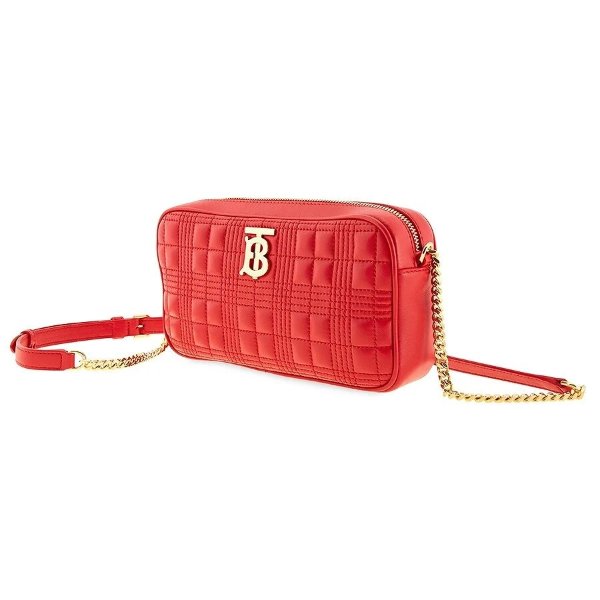 Red Small Quilted Check Crossbody Bag