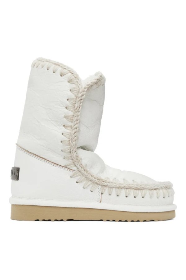 White 24 Mid-Calf Boots