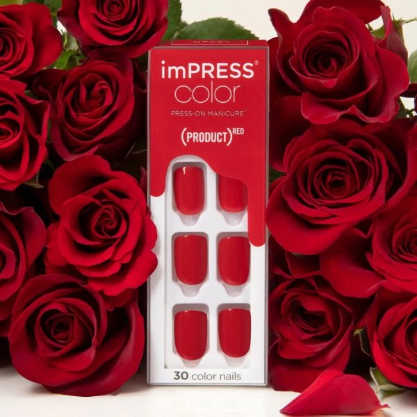 Color Press-On Manicure (PRODUCT)Red - Red Impact