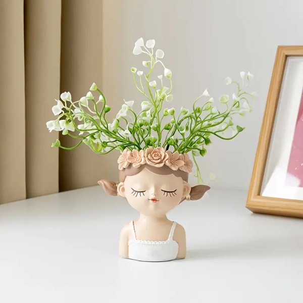 1pc Nordic Style Doll Shaped Flowerpot For Succulents Creative Simple Decorations Modern Home Crafts - Patio, Lawn & Garden - Temu