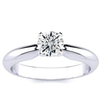 1/2ct Colorless Diamond Solitaire Engagement Ring in White Gold