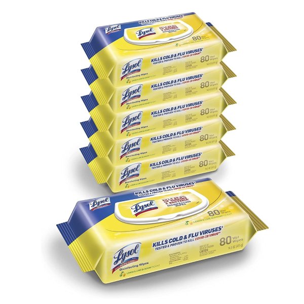 Lysol Disinfectant Handi-Pack Wipes 480 Count Pack of 6