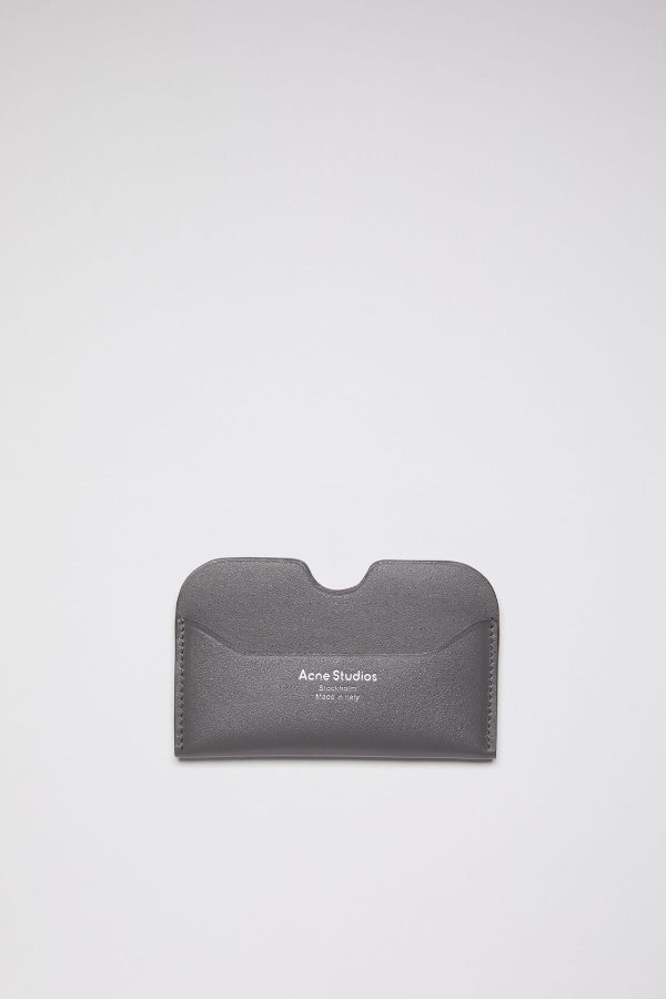 Leather card case - Dark grey