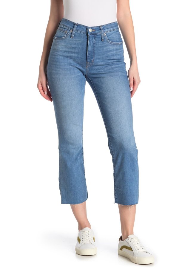 Cali Demi Bootcut Raw Crop Jeans(Regular & Plus Size)