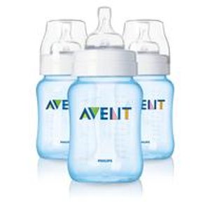 Philips AVENT BPA Free Classic Polypropylene Bottle, 9 Ounce, 3 Pack in Blue