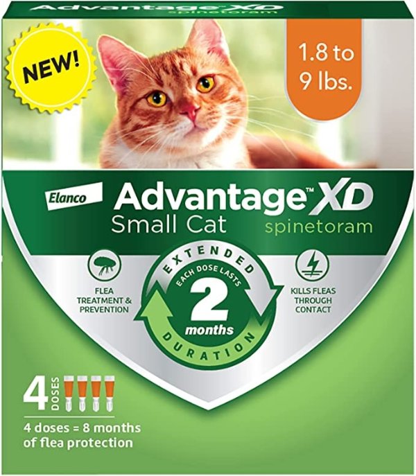 XD 猫咪体外驱虫4剂 每剂2个月有效 1.8-9lb适用