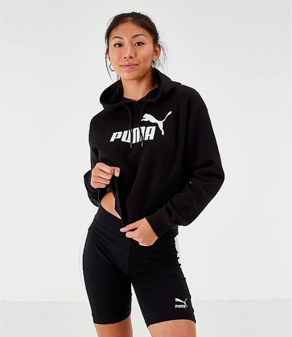 Women's Puma Elevated Essentials Cropped Fleece Hoodie
