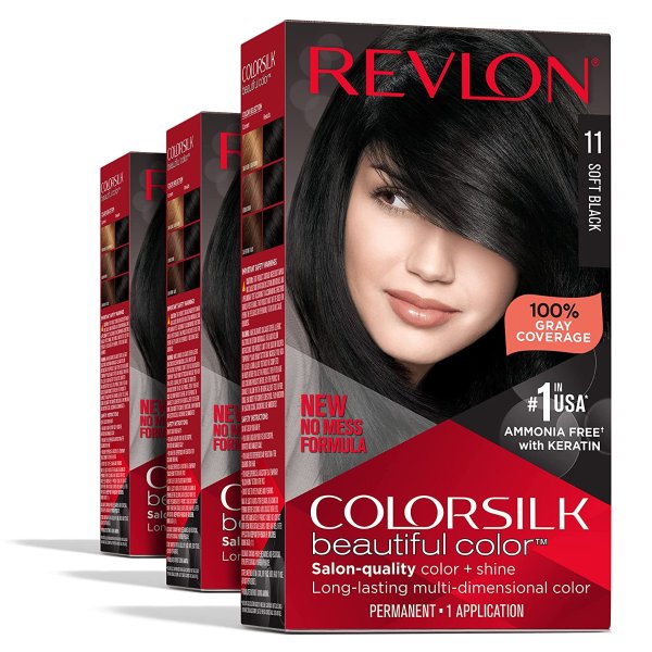 Revlon 3盒染发剂热卖 黑色染发剂 平均$1.7/盒