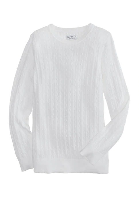Petite Cable Knit Crew Neck Sweater