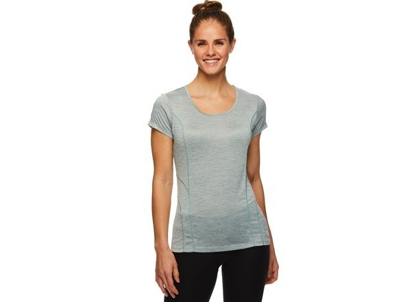Women's Fitted Performance Spacedye Mini Burnout Stripe T-Shirt