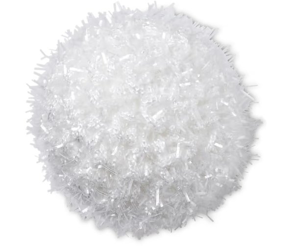White Metallic Puff Ball