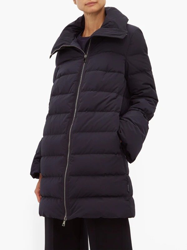 Belia fluted-sleeve quilted-down coat