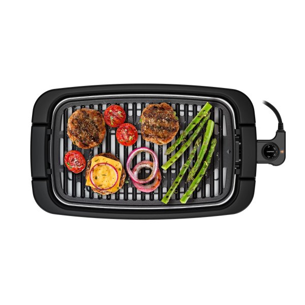 Smokeless Indoor Electric Grill, Adjustable Temperature Control, Dishwasher-Safe Parts