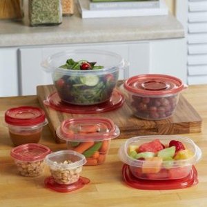 Rubbermaid TakeAlongs Assorted Food Storage Container, 40 Piece Set, Racer Red