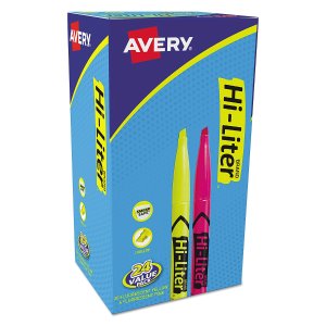 HI-LITER Pen Style, Chisel Tip, Assorted Colors, Box of 24 (29861)