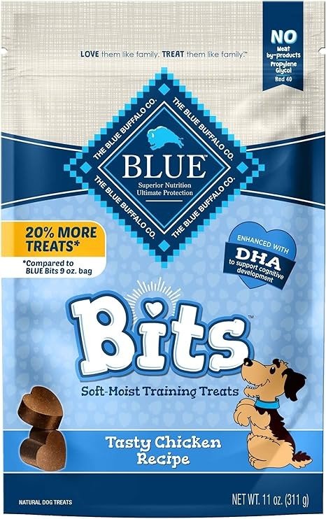 BLUE Bits Natural Soft-Moist Training Dog Treats, Chicken Recipe 11-oz Bag