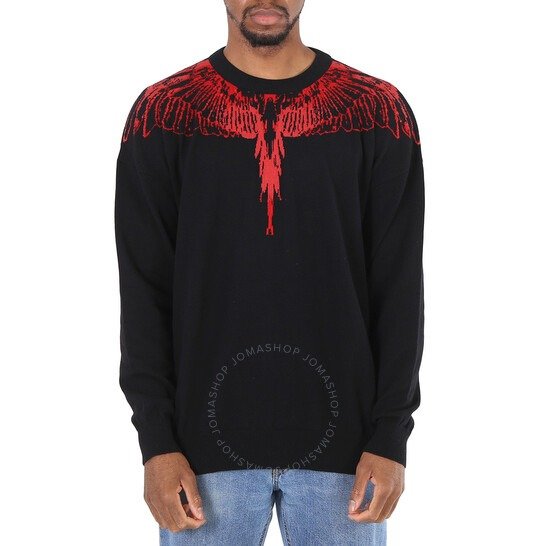 Men's Black Red Icon Wings Sweater
