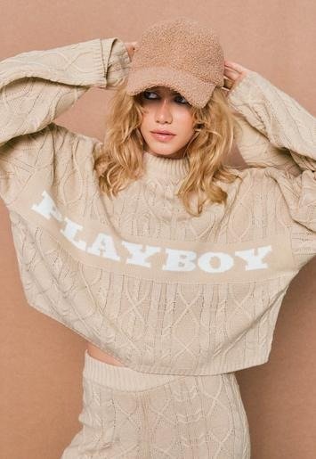 - Playboy xStone Cable Oversized Knit Sweater
