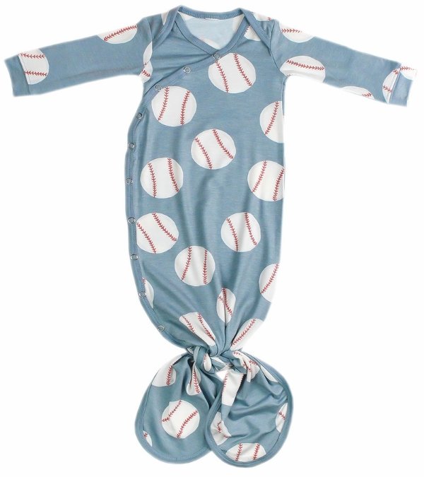 Newborn Knotted Gown - Slugger