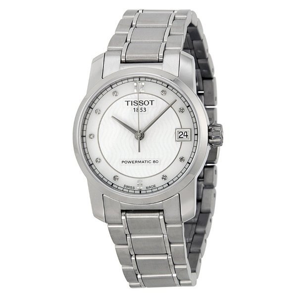 T-Classic Titanium Automatic Mother of Pearl Dial Ladies Watch T0872074411600