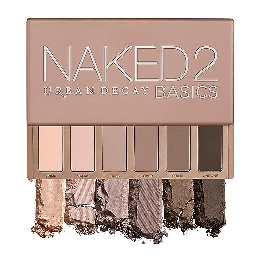 Naked2 Basics Eyeshadow Palette, 6 Taupe & Brown Matte Neutral Shades - Ultra-Blendable, Rich Colors with Velvety Texture - Makeup Set Includes Mirror & Full-Size Pans - Great for Travel