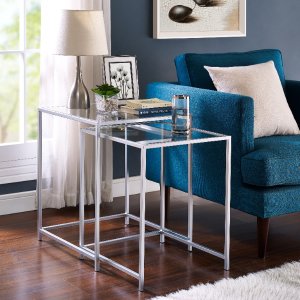 Better Homes & Gardens Reese Nesting Accent Tables, Silver