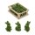 Green Moss Easter Bunnies Figurines in Crate Set of 12