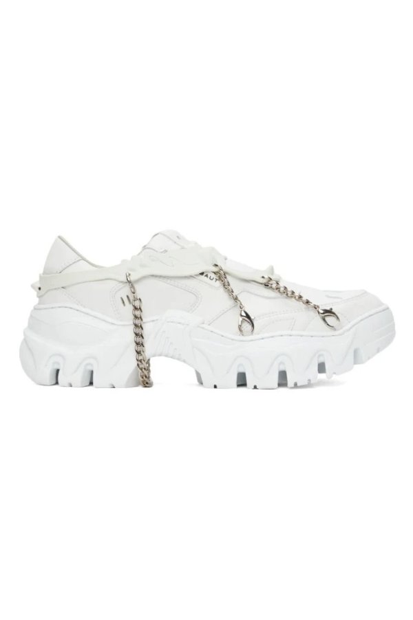 White Boccaccio II Future Leather Harness Sneakers
