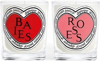 Valentine's Day Baies (Berries) and Roses Candle Duo