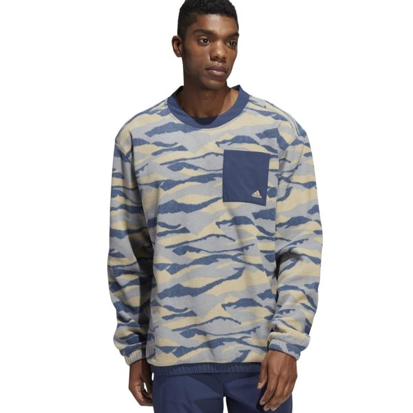 Men's Texture Printed Crew Golf Sweatshirt