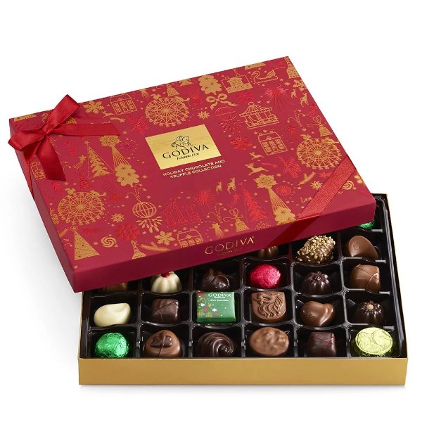 Christmas Assorted Chocolate Gift Box, 32 pc. | GODIVA
