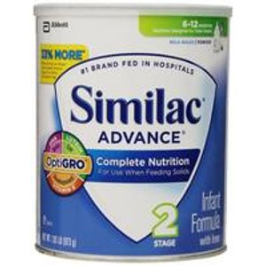 Similac Advance Infant Formula with Iron, Stage 2 Powder, 1.93 Pounds Can, Pack of 4 