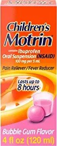 Children's Motrin Oral Suspension Medicine for Kids, 100 mg Ibuprofen, Bubblegum Flavor, 4 fl. oz