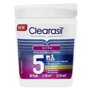 Clearasil Ultra 5 in 1 Acne Face Wash Pads, 90 Count @ Amazon