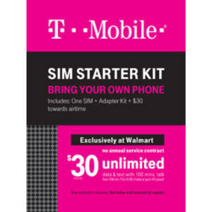 T-Mobile Complete SIM Kit with $30 credit
