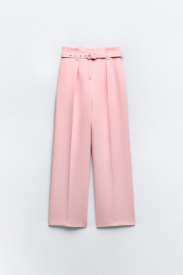 WIDE LEG BELTED PANTS