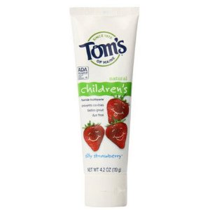 Tom's of Maine天然防蛀含氟儿童牙膏草莓味,4.2盎司, 3支装
