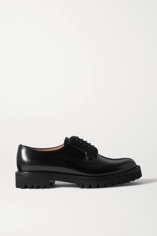 Shannon glossed-leather brogues