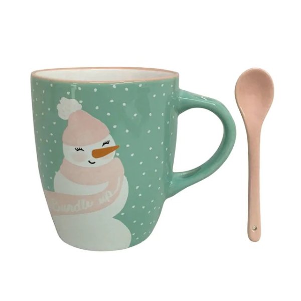 Snowman Mug with Spoon