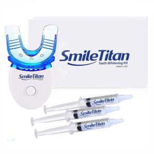 Smile Titan Teeth Whitening Kit, Teeth Whitening Gel with 5X LED Accelerator Light and Tray Teeth Whitener