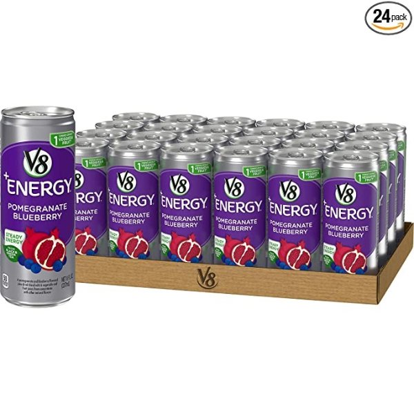 +Energy, Healthy Energy Drink, Natural Energy from Tea, Pomegranate Blueberry, 8 Ounce Can (Pack of 24)