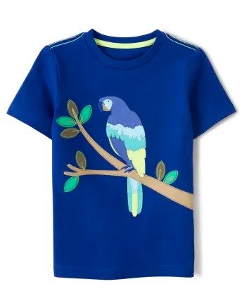 Boys Short Sleeve Embroidered Parrot Top - Island Getaway | Gymboree