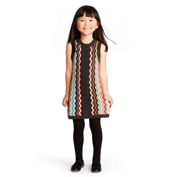 Toddler Girls' Colore Zig Zag Sleeveless Crewneck Sweater Dress - Missoni for Target